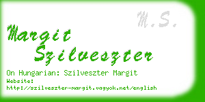 margit szilveszter business card